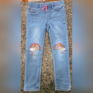 Vigoss Kids Blue Jeans with Rainbow Embroidery